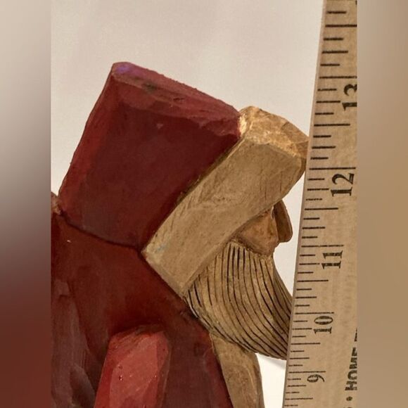 Folk Art Hand Carved Wooden Santa Figurine Whirly Gig Painted Adjustable Arms - Picture 8 of 15